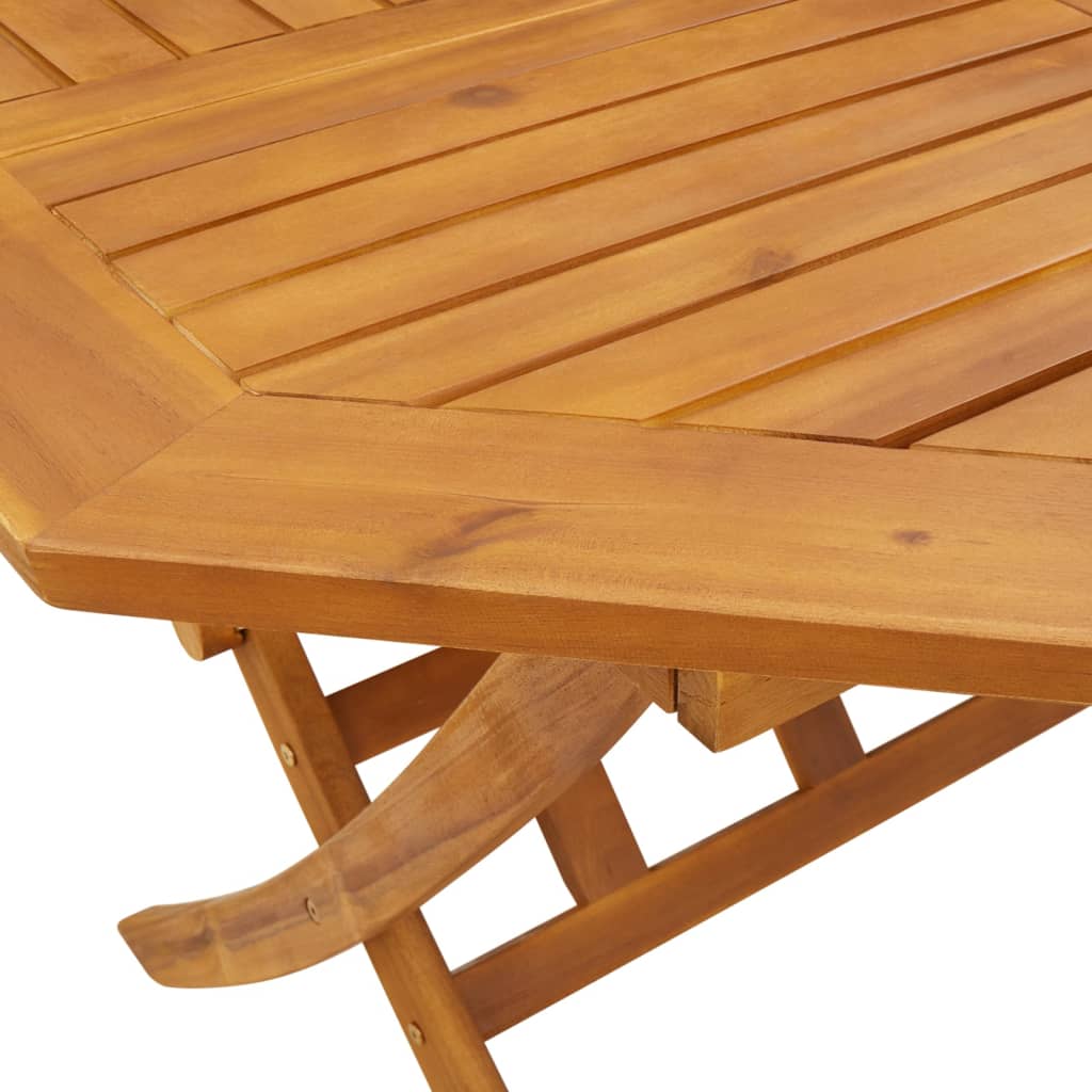 Set de comedor de jardín plegable 5 pzas madera maciza acacia