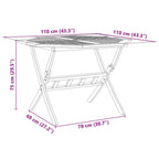 Set de comedor de jardín plegable 5 pzas madera maciza acacia