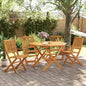 Set de comedor de jardín plegable 5 pzas madera maciza acacia