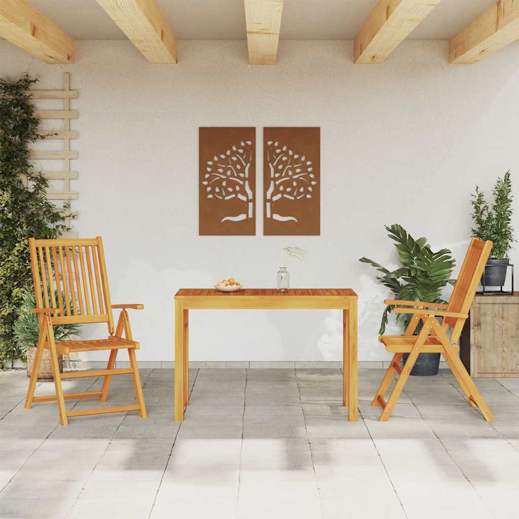 Conjunto de comedor de jardín 5 piezas madera maciza de teca