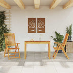 Conjunto de comedor de jardín 5 piezas madera maciza de teca