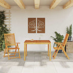Conjunto de comedor de jardín 5 piezas madera maciza de teca