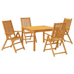Juego de comedor de jardín 5 piezas madera maciza de acacia