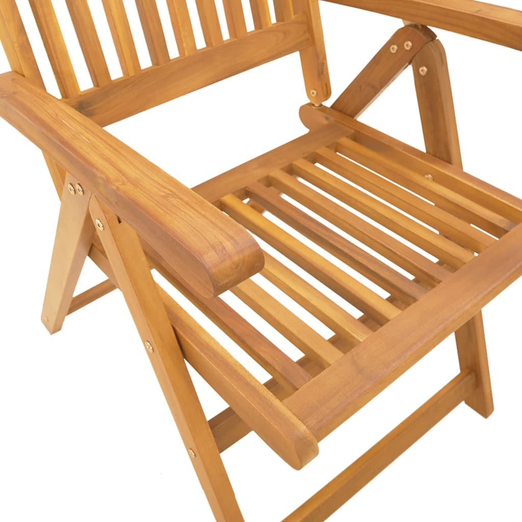 Juego de comedor de jardín 5 piezas madera maciza de acacia