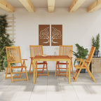 Juego de comedor de jardín 5 piezas madera maciza de acacia