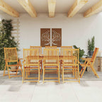 Juego de comedor de jardín 5 piezas madera maciza de acacia