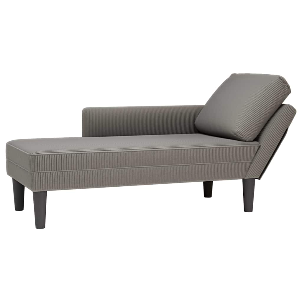 Chaise longue com almofada de tecido bombazina amarelo-claro