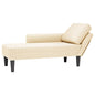 Chaise longue com almofada de tecido bombazina amarelo-claro