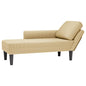 Chaise longue com almofada de tecido bombazina amarelo-claro