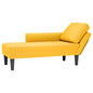 Chaise longue com almofada de tecido bombazina amarelo-claro