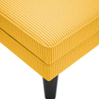 Chaise longue con cojín de tela de pana amarillo claro