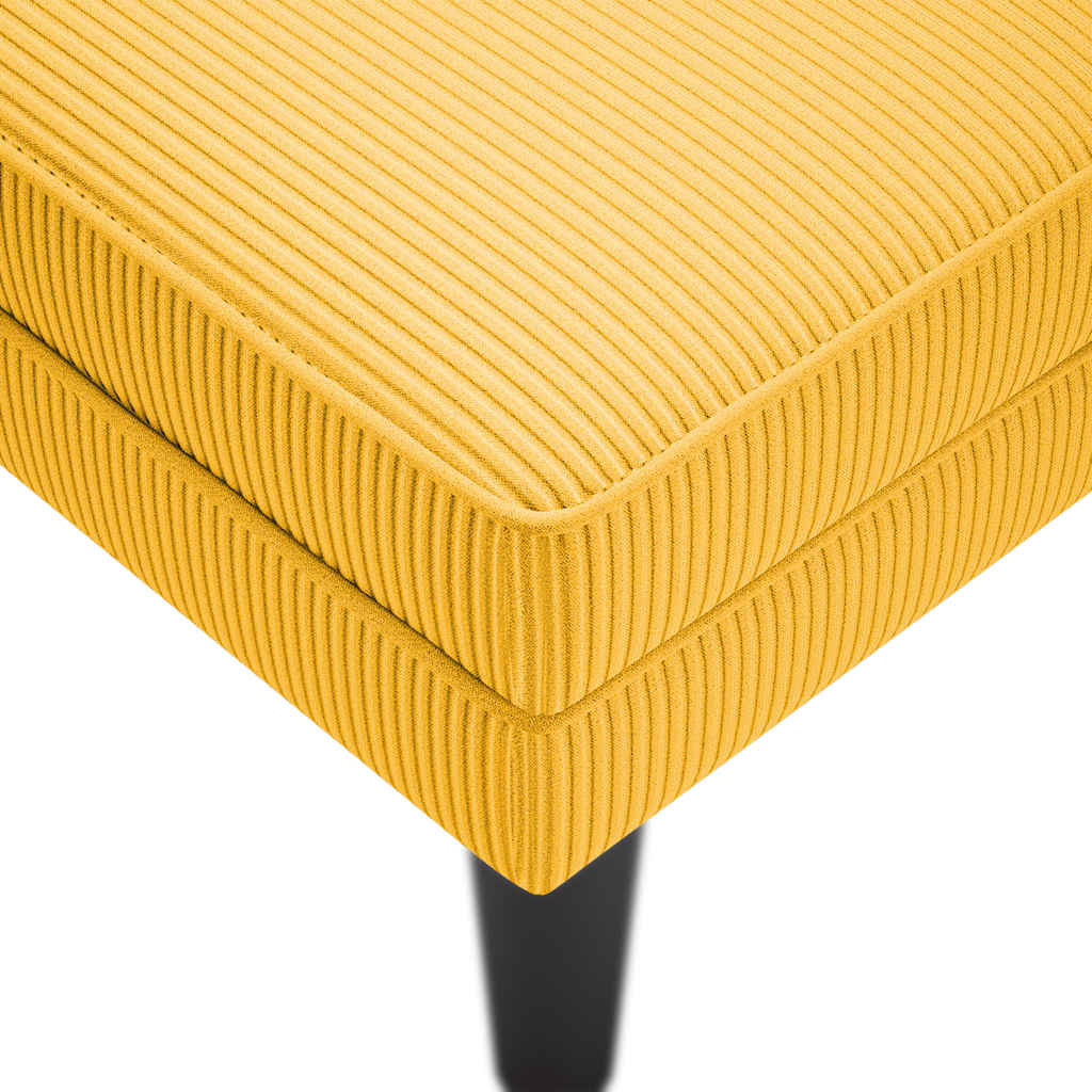 Chaise longue con cojín de tela de pana amarillo claro