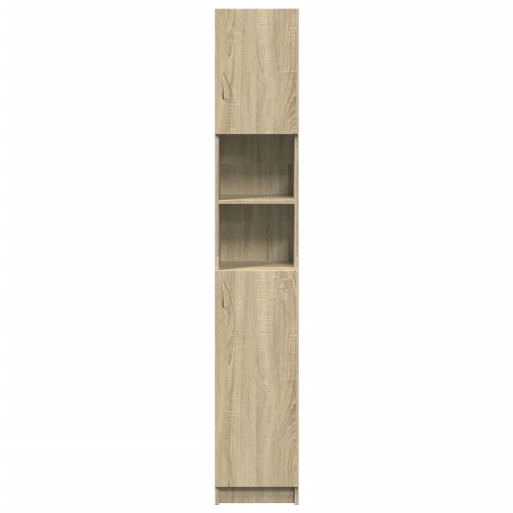 Armario baño madera de ingeniería color roble 32x25,5x190 cm