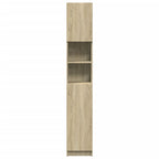 Armario baño madera de ingeniería color roble 32x25,5x190 cm