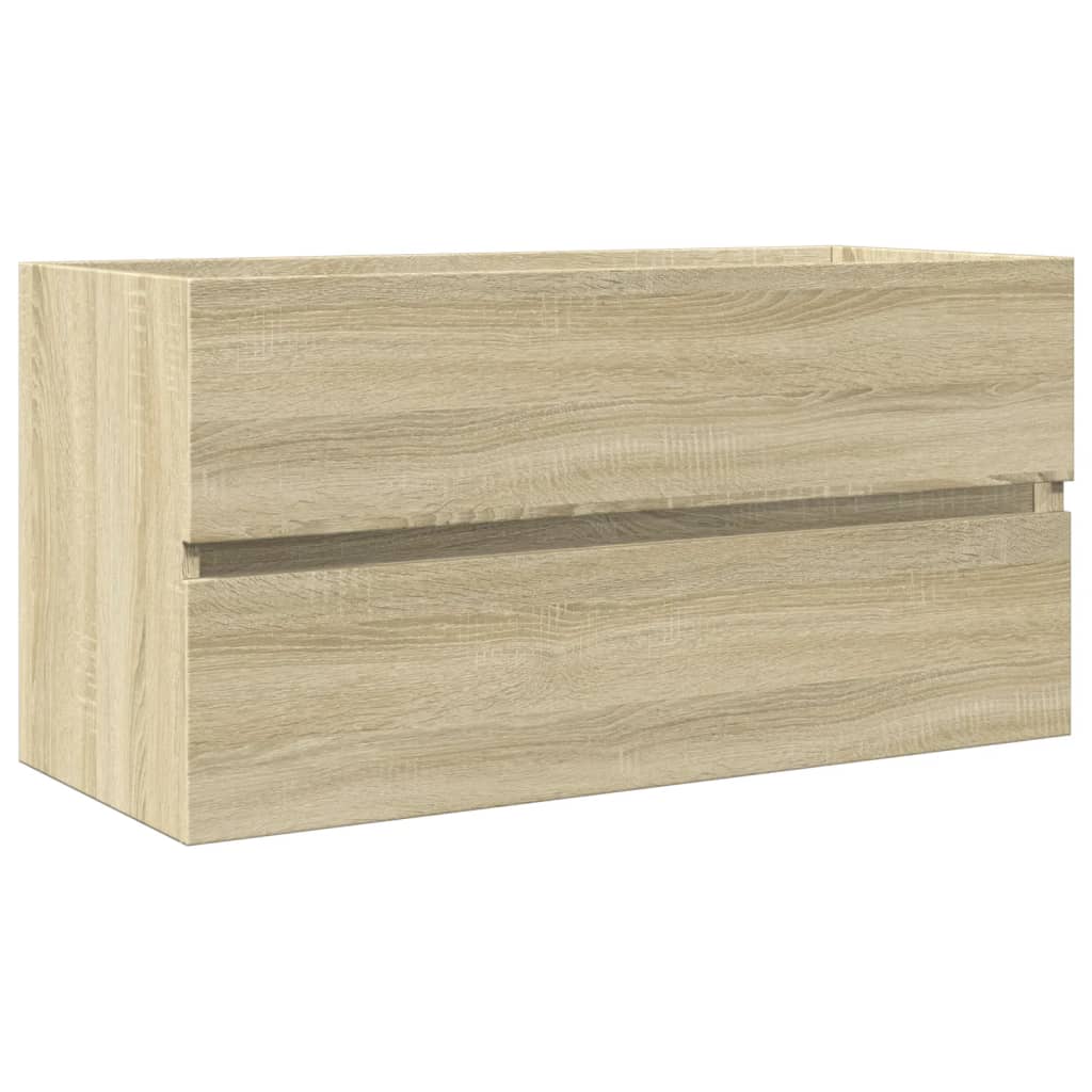 Armario lavabo madera contrachapada roble Sonoma 90x38,5x45 cm