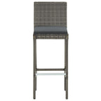 Mesa y taburetes de jardín 3 pzas madera acacia ratán PE gris