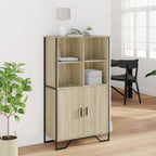 Aparador alto madera ingeniería roble Sonoma 79,5x35,5x137,5 cm