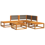 Conjunto de sofá de jardín de 6 piezas con cojines de madera de acacia y cuerda