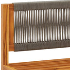 Conjunto de sofá de jardín de 3 piezas con cojines de madera de acacia y cuerda