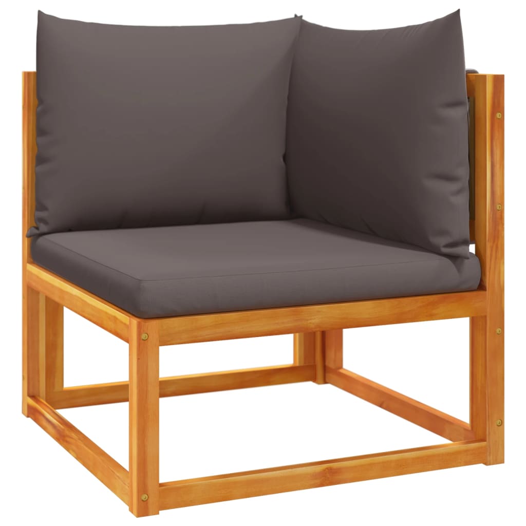 Conjunto de sofá de jardín de 10 piezas con cojines de madera de acacia y cuerda
