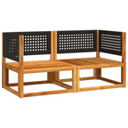 Sofás de jardín esquineros con cojines, 2 unidades, madera de acacia y ratán