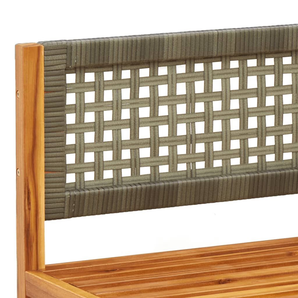 Conjunto de sofá de jardín de 3 piezas con cojines de madera de acacia y ratán