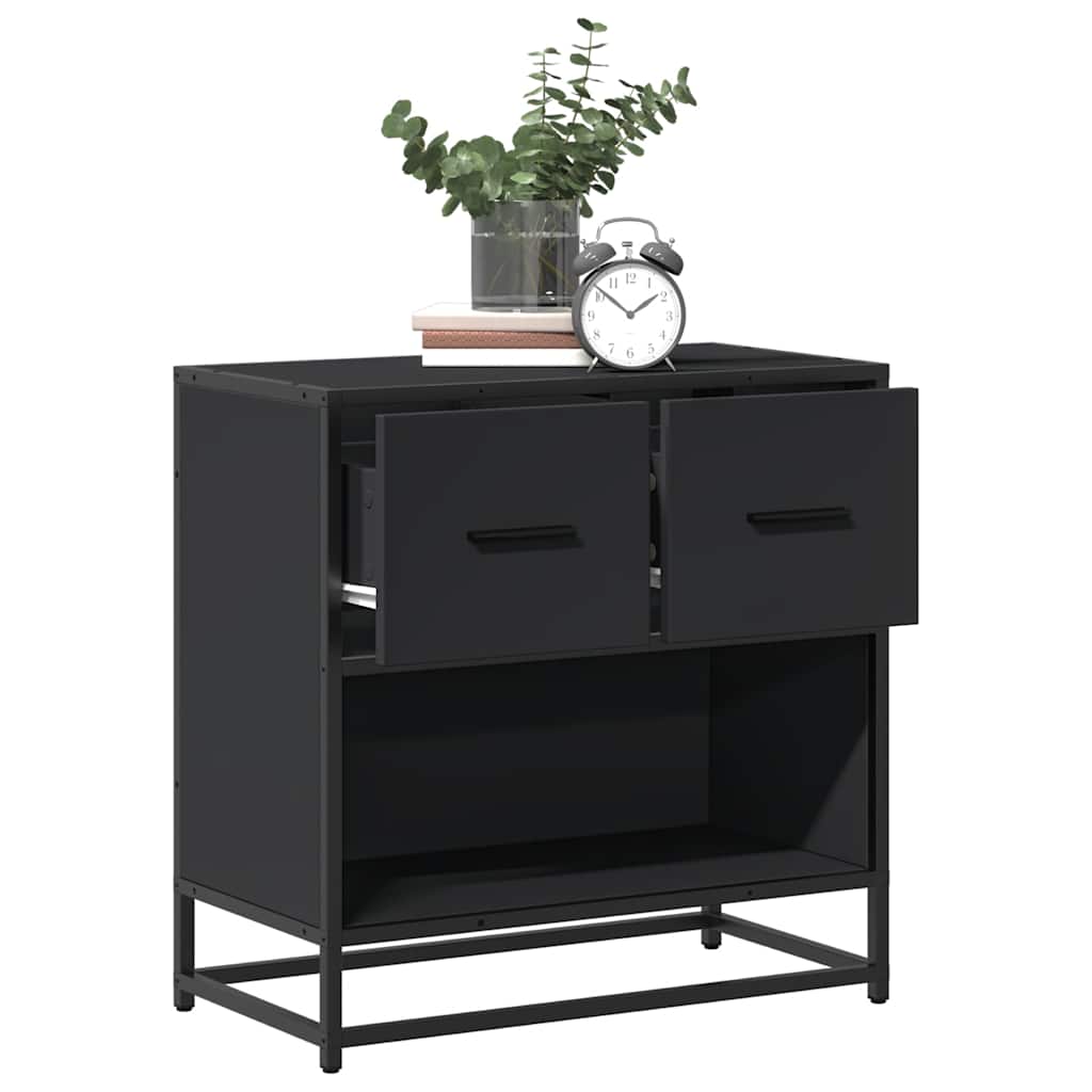 Mesilla de noche marrón 40x33x46 cm madera maciza mango