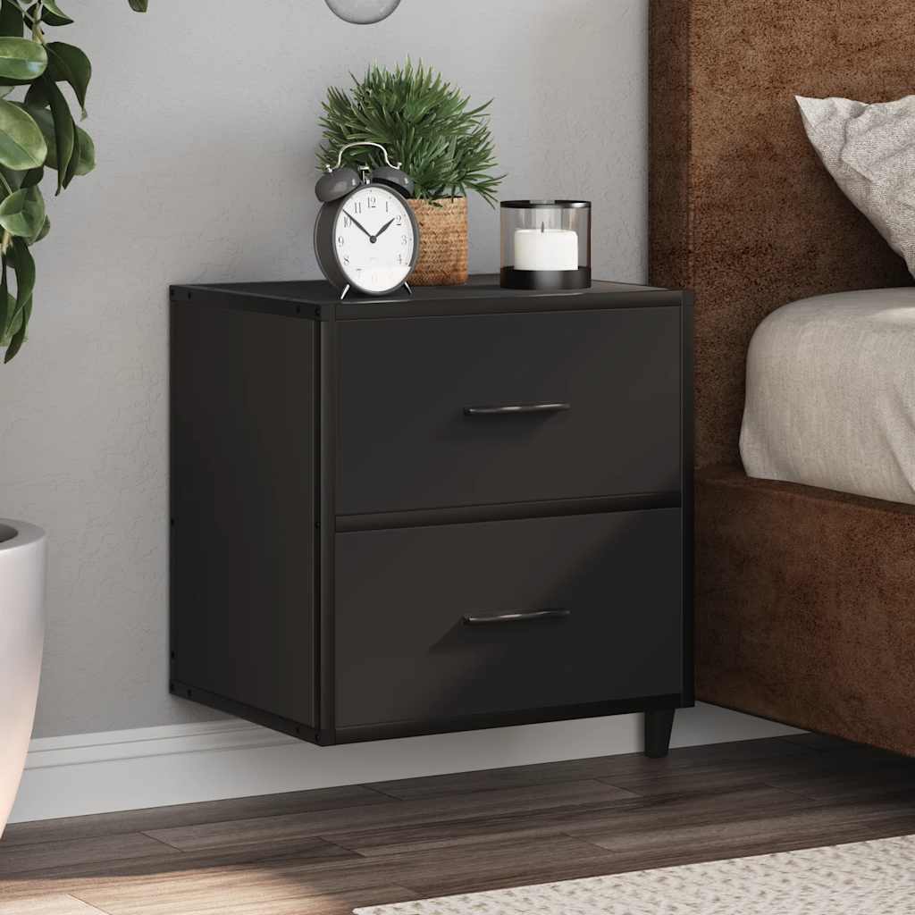 Mesita de noche de pared 2 uds color gris Sonoma
