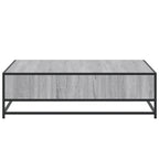 Mesa centro madera ingeniería y metal gris Sonoma 100x100x30 cm