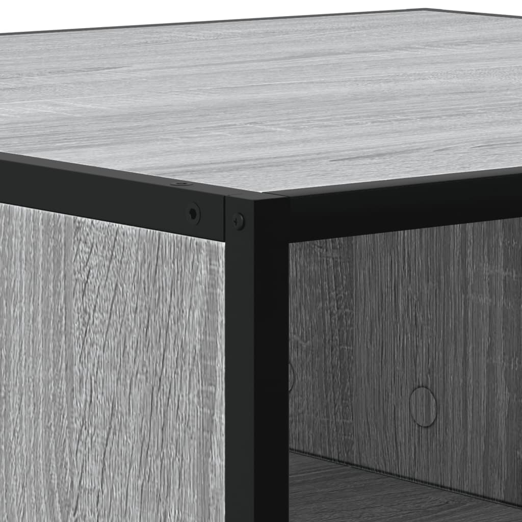 Mesa centro madera ingeniería y metal gris Sonoma 100x100x30 cm