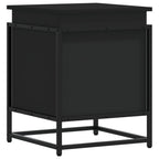 Caja almacenaje con tapa madera ingeniería negro 40x40x51,5 cm