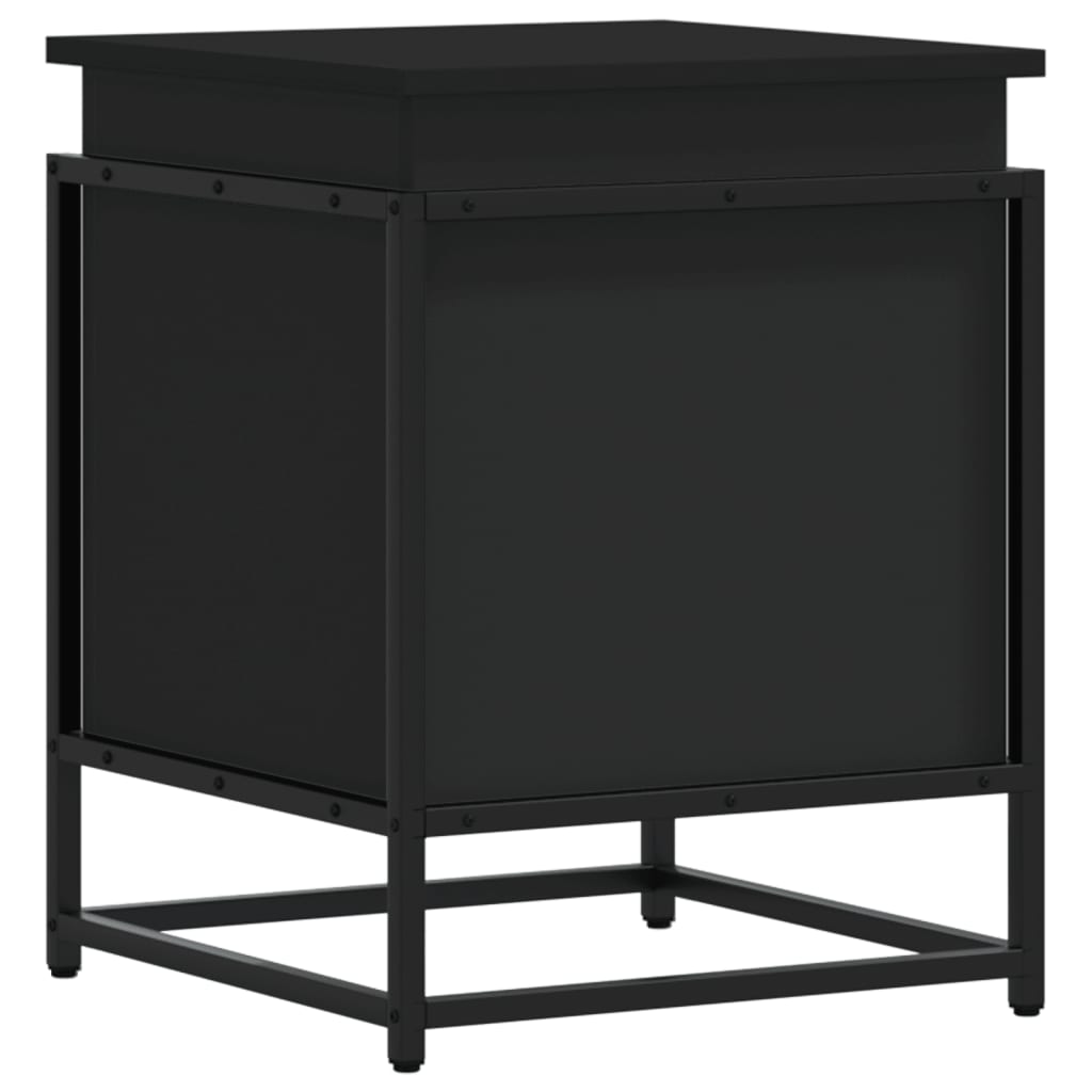 Caja almacenaje con tapa madera ingeniería negro 40x40x51,5 cm