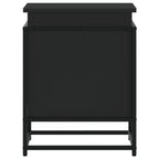 Caja almacenaje con tapa madera ingeniería negro 40x40x51,5 cm
