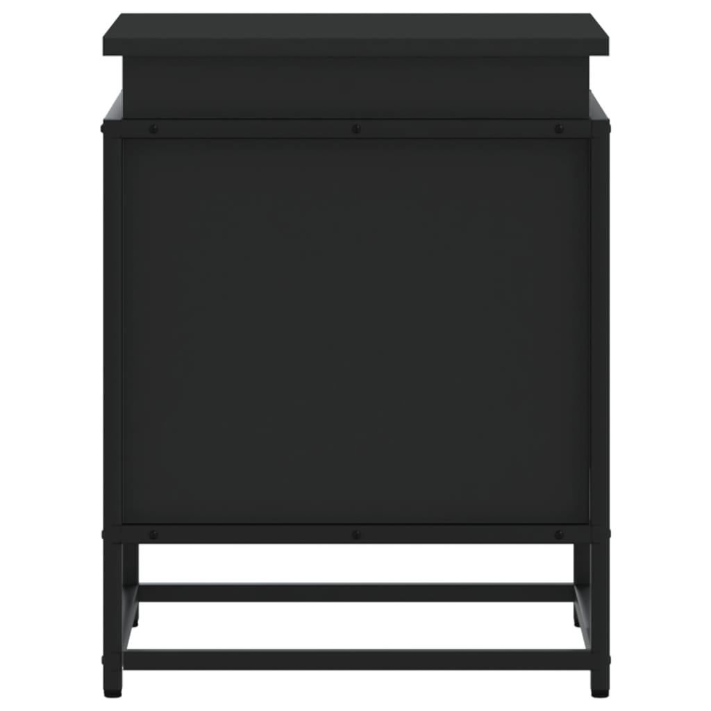 Caja almacenaje con tapa madera ingeniería negro 40x40x51,5 cm