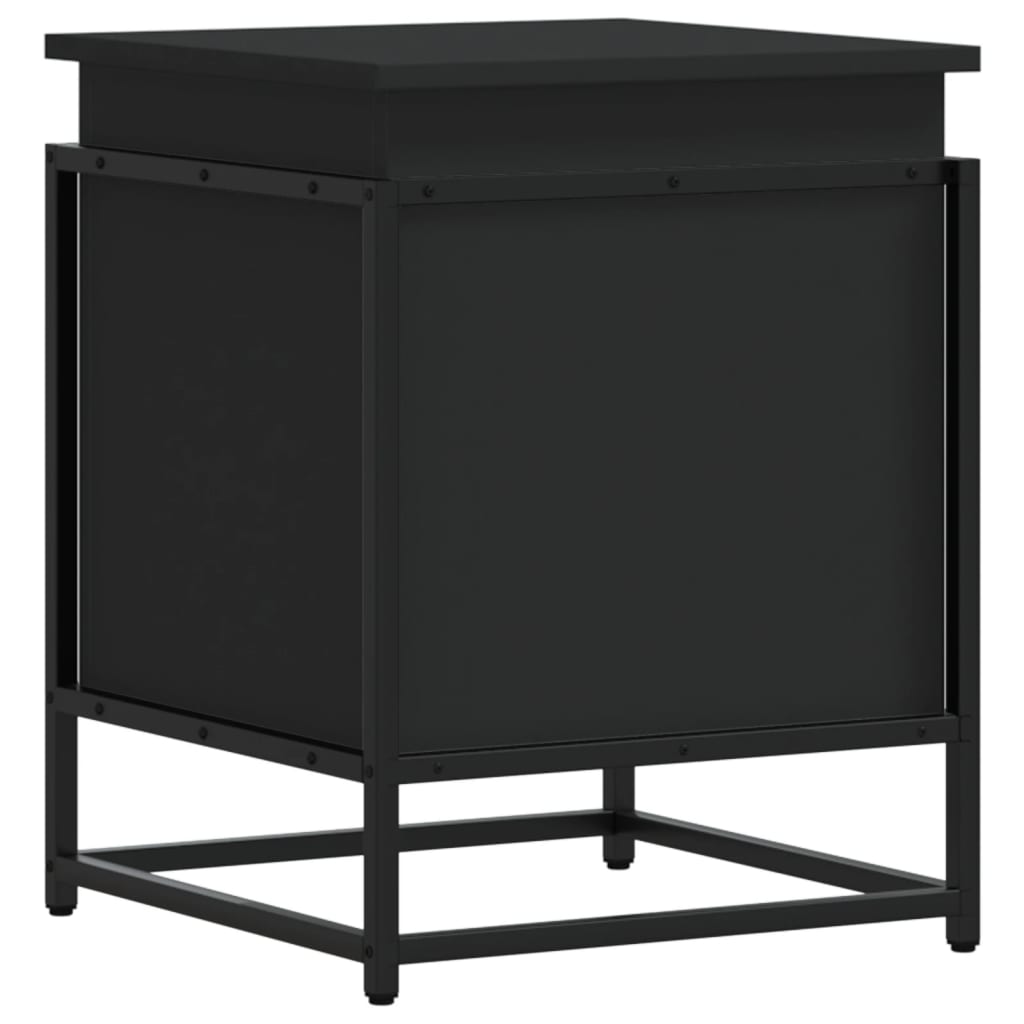Caja almacenaje con tapa madera ingeniería negro 40x40x51,5 cm