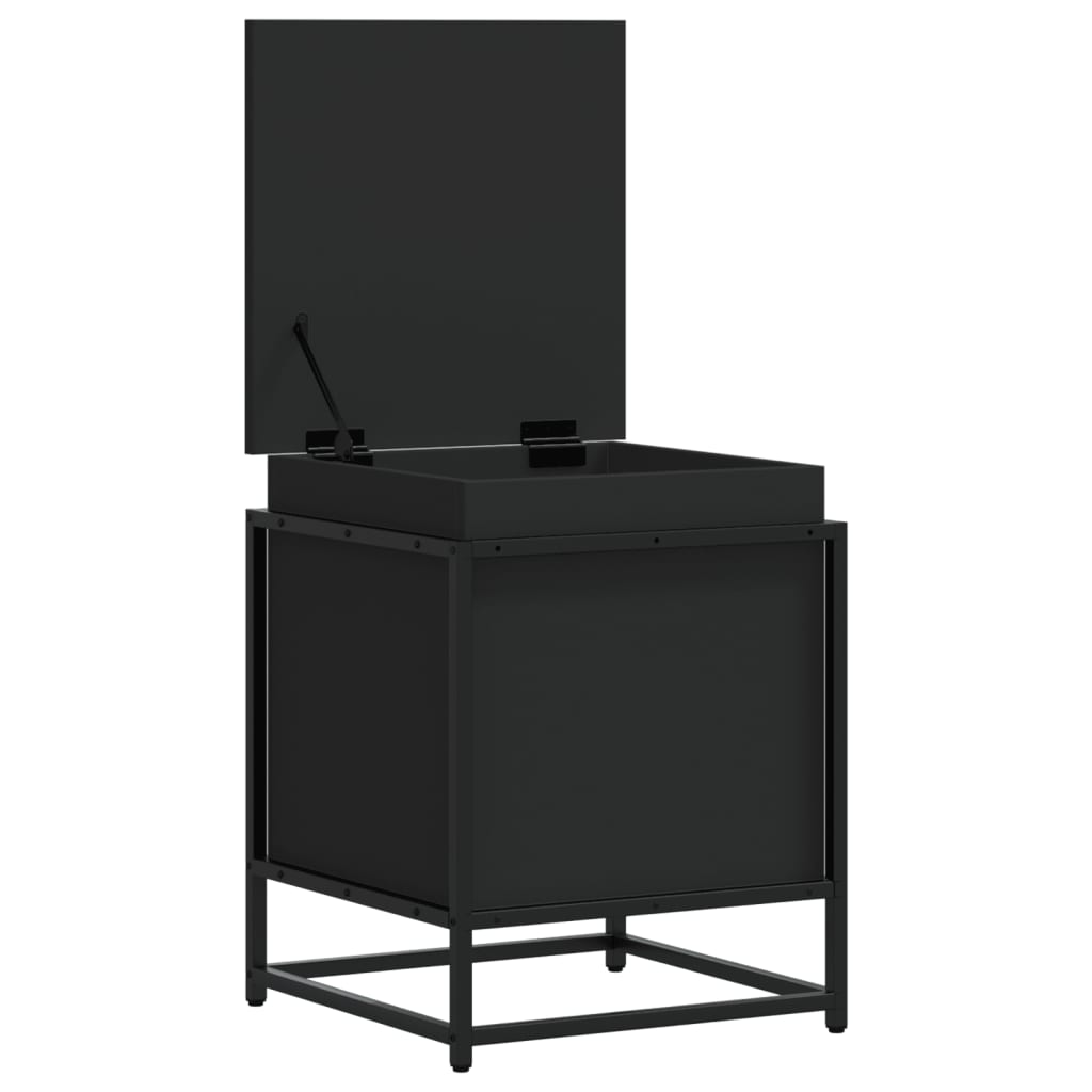 Caja almacenaje con tapa madera ingeniería negro 40x40x51,5 cm