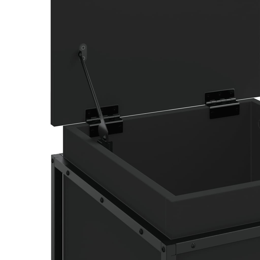 Caja almacenaje con tapa madera ingeniería negro 40x40x51,5 cm