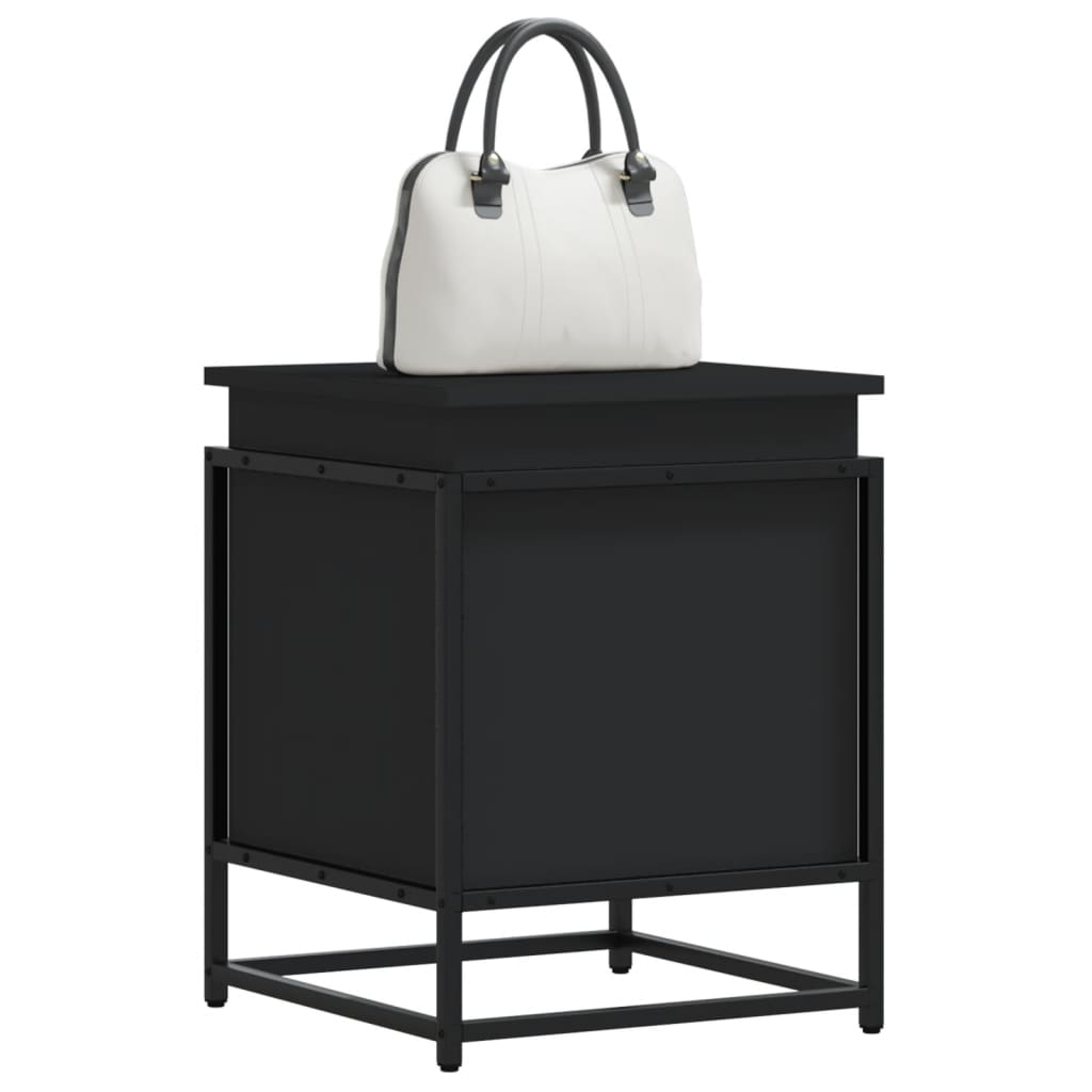 Caja almacenaje con tapa madera ingeniería negro 40x40x51,5 cm