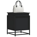 Caja almacenaje con tapa madera ingeniería negro 40x40x51,5 cm