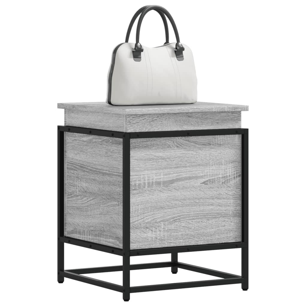 Caja almacenaje con tapa madera ingeniería negro 40x40x51,5 cm