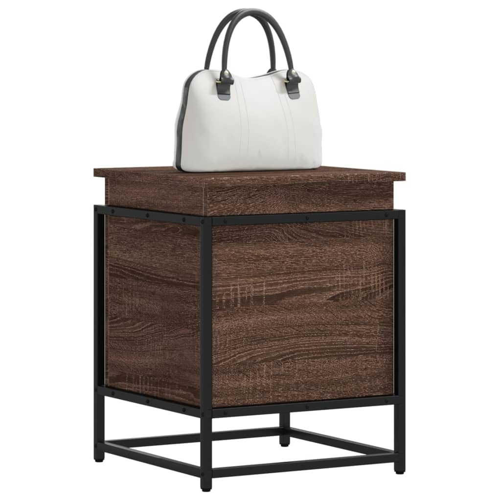Caja almacenaje con tapa madera ingeniería negro 40x40x51,5 cm