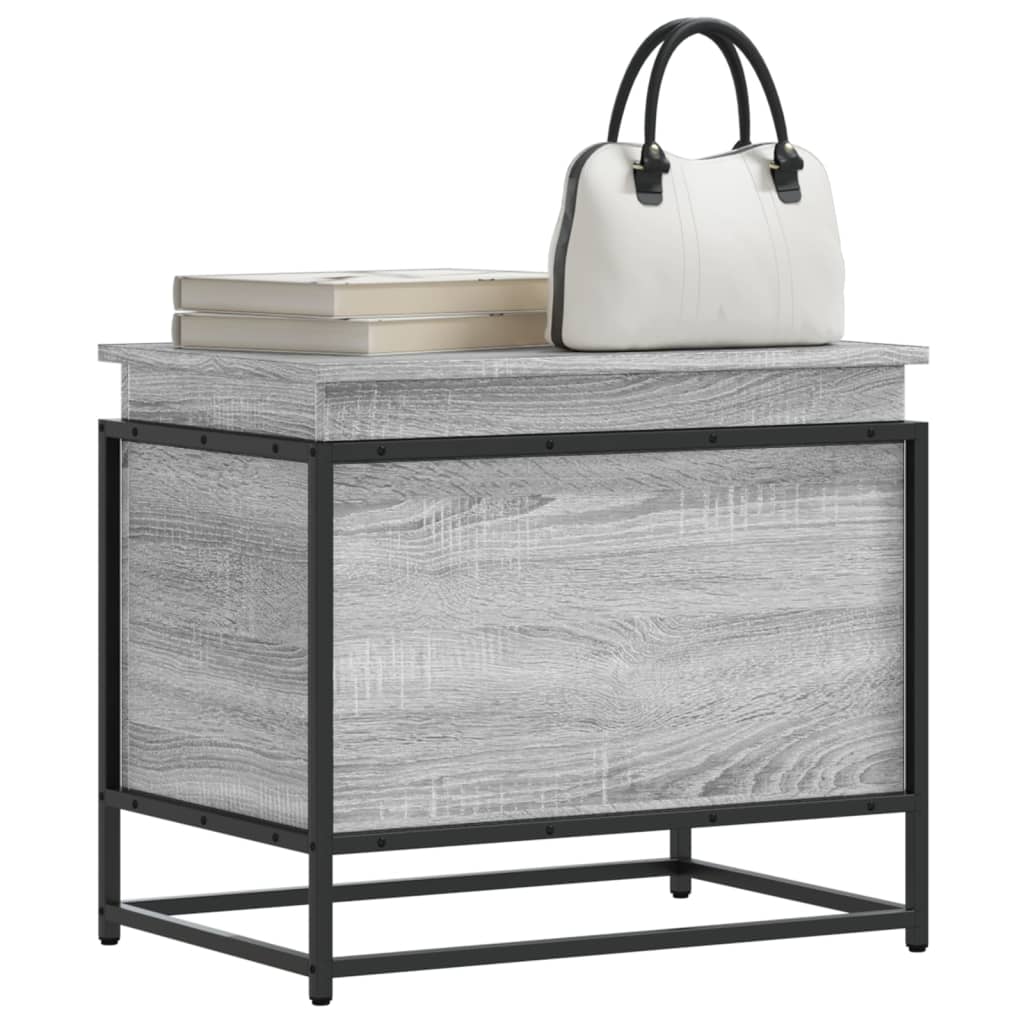 Caja almacenaje con tapa madera ingeniería negro 40x40x51,5 cm
