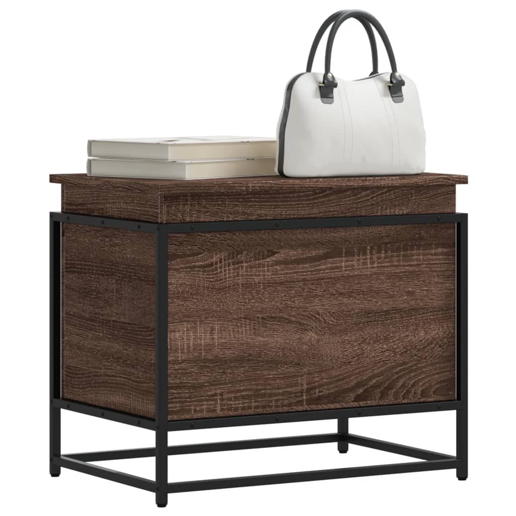 Caja almacenaje con tapa madera ingeniería negro 40x40x51,5 cm