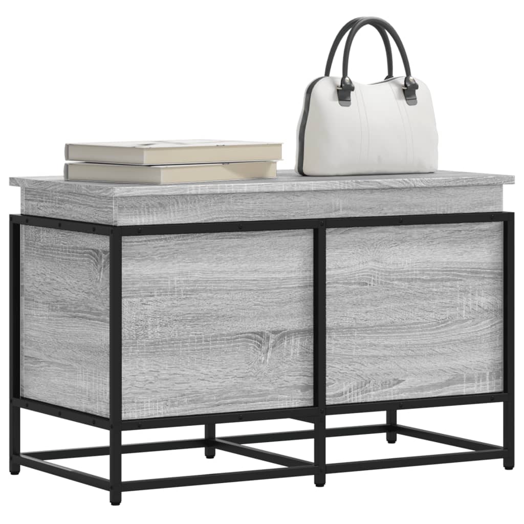 Caja almacenaje con tapa madera ingeniería negro 40x40x51,5 cm