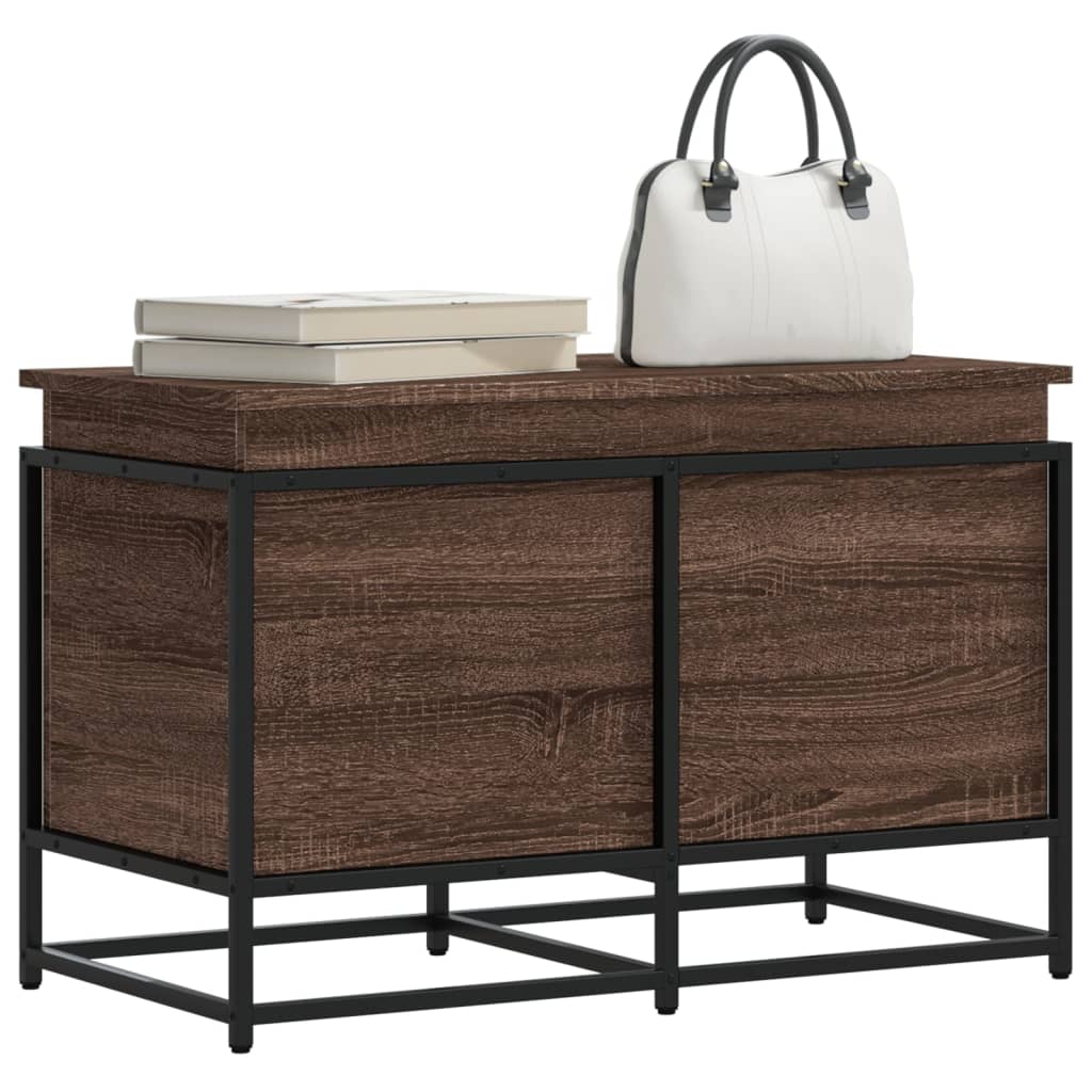 Caja almacenaje con tapa madera ingeniería negro 40x40x51,5 cm