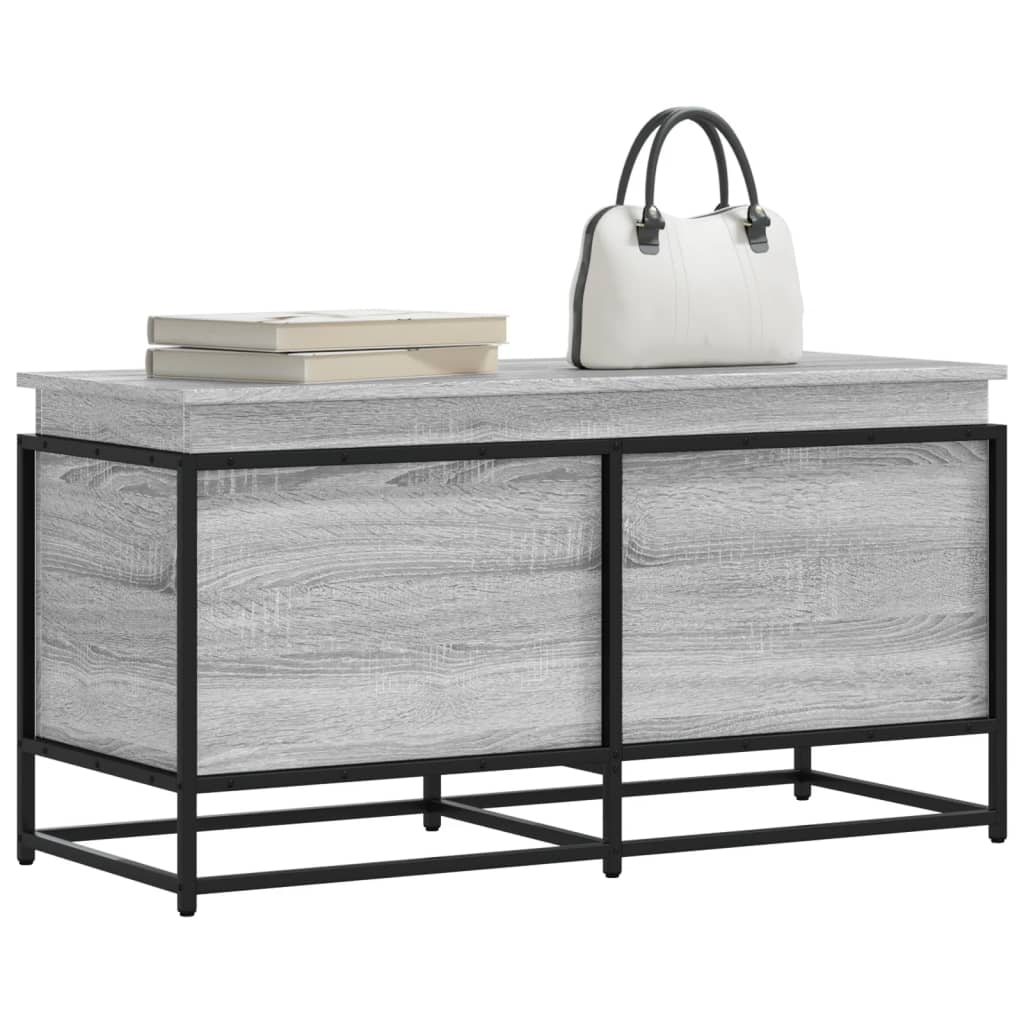 Caja almacenaje con tapa madera ingeniería negro 40x40x51,5 cm