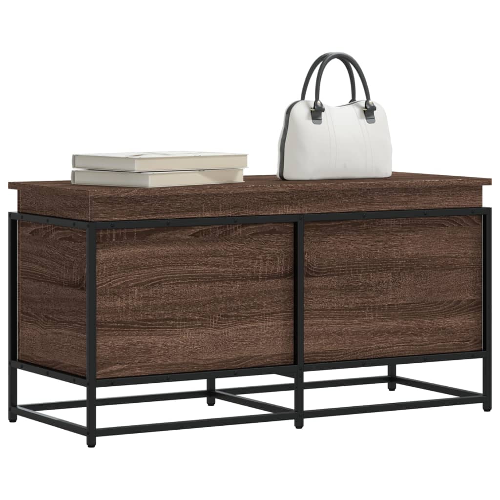 Caja almacenaje con tapa madera ingeniería negro 40x40x51,5 cm