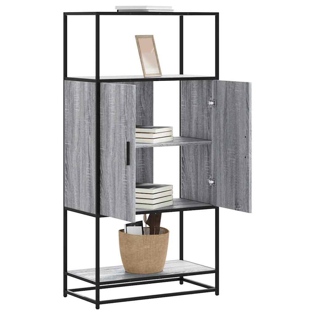 Aparador alto madera de ingeniería roble ahumado 70x35x180 cm