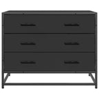 Cajonera de madera contrachapada negro 70x41x56 cm