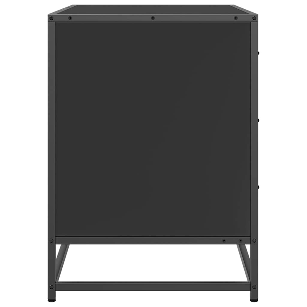 Cajonera de madera contrachapada negro 70x41x56 cm